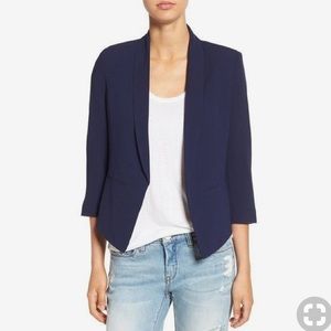 Mural Open Shawl Blazer - Navy